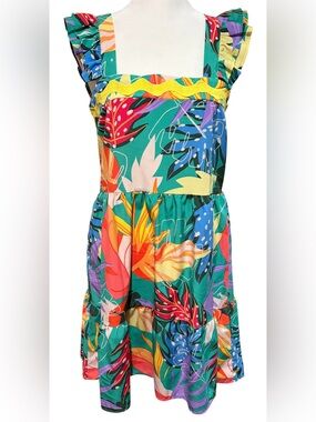 Umgee Tropical Print Mini Dress
